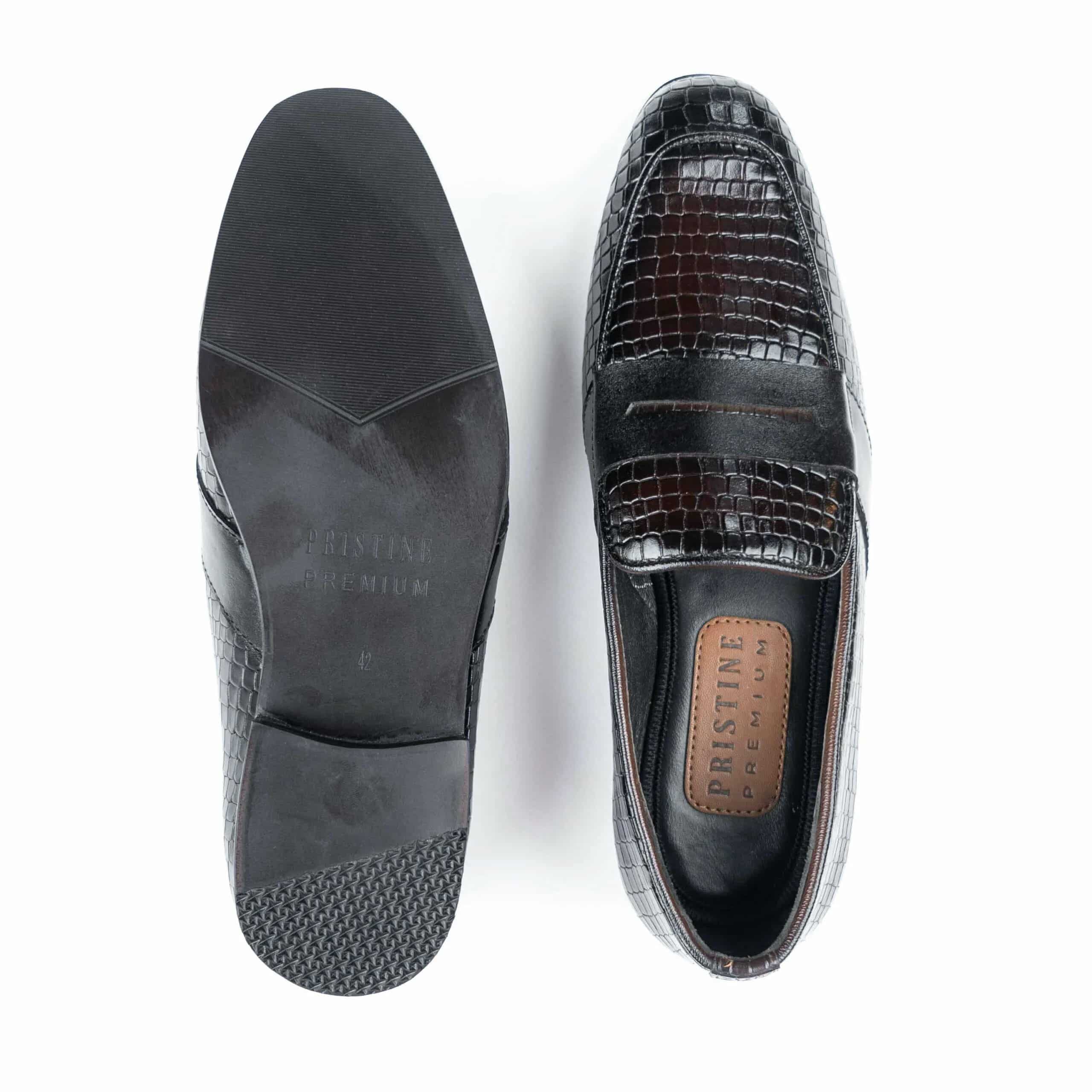 Pristine Premium Series Handcrafted Goat Leather Formal Shoe For Male Dark Chocolate with Black Strap M22-0764 (Eid New Arrival) - Image 6